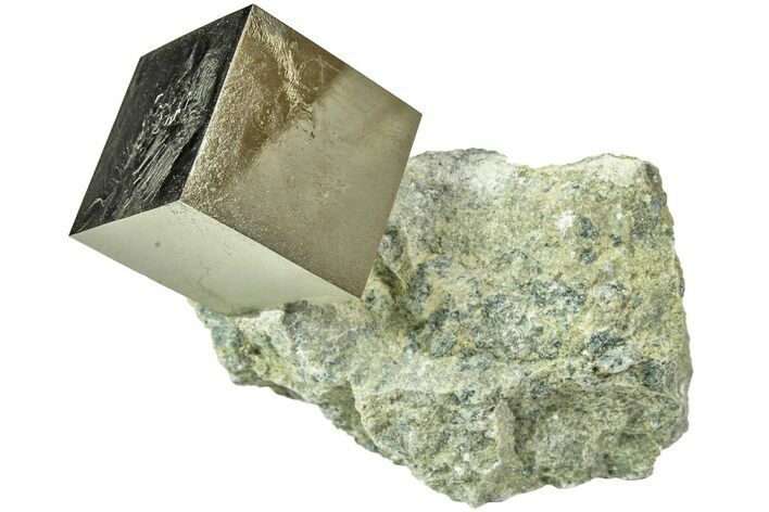 Natural Pyrite Cube In Rock - Navajun, Spain #211387